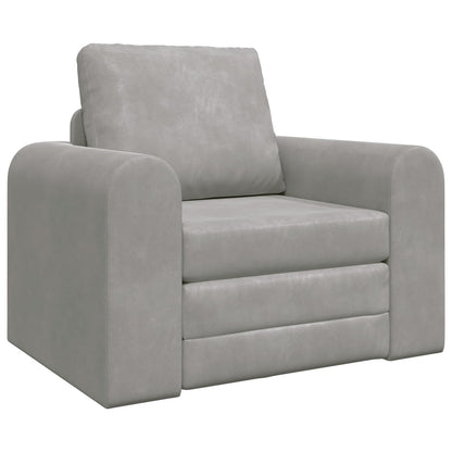 Folding Sofa Bed Light Grey 98 x 71 x 83 cm Velvet