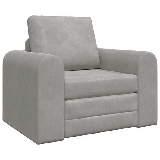 Folding Sofa Bed Light Grey 98 x 71 x 83 cm Velvet