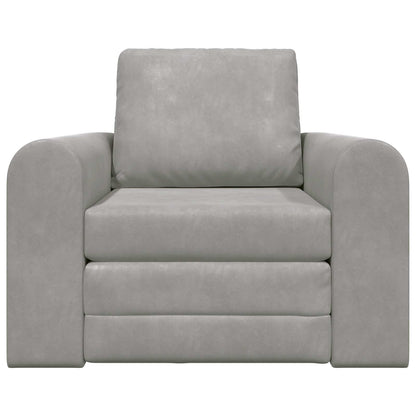 Folding Sofa Bed Light Grey 98 x 71 x 83 cm Velvet