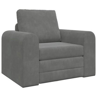 Folding Sofa Bed Dark Grey 98 x 71 x 83 cm Velvet
