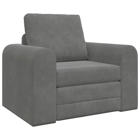 Folding Sofa Bed Dark Grey 98 x 71 x 83 cm Velvet