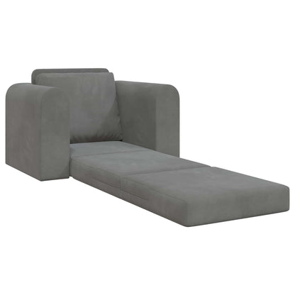 Folding Sofa Bed Dark Grey 98 x 71 x 83 cm Velvet