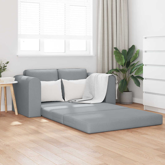 Folding Sofa Bed Light Grey 148 x 71 x 83 cm Fabric