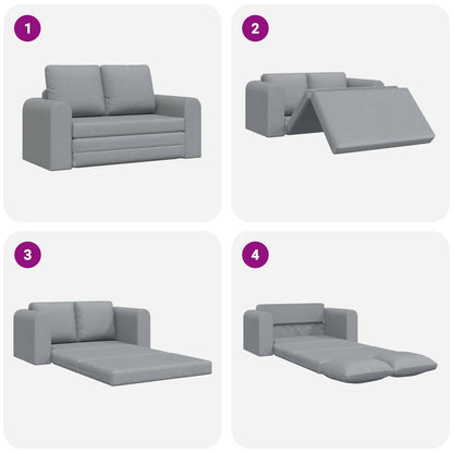 Folding Sofa Bed Light Grey 148 x 71 x 83 cm Fabric