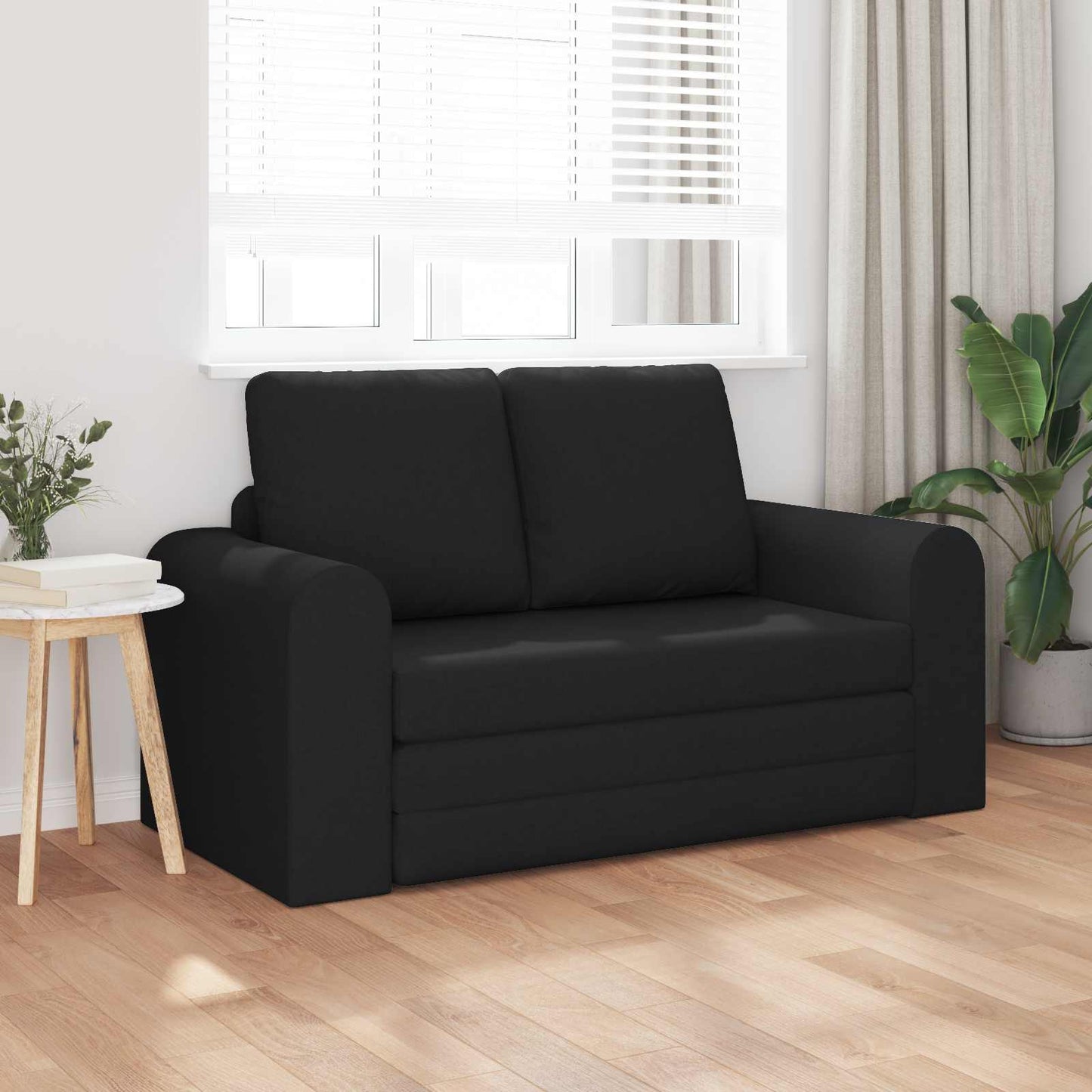 Folding Sofa Bed Black 148 x 71 x 83 cm Fabric