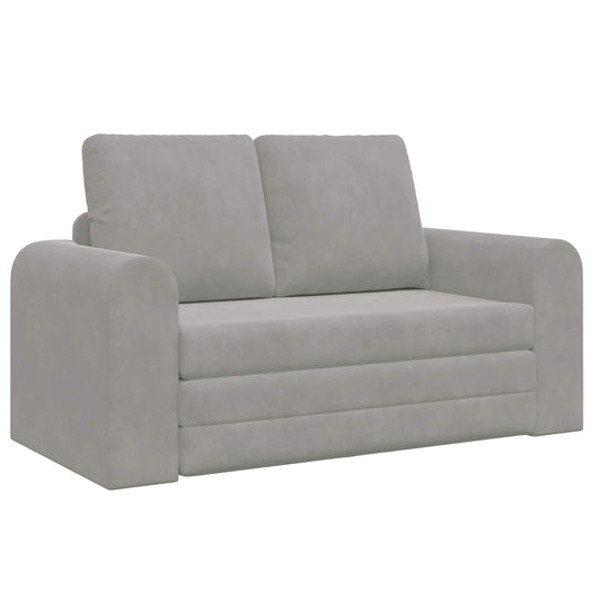 Folding Sofa Bed Light Grey 148 x 71 x 83 cm Velvet