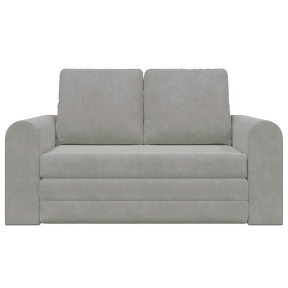 Folding Sofa Bed Light Grey 148 x 71 x 83 cm Velvet