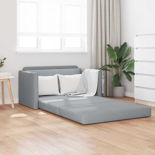 2-Seater Folding Sofa Bed Light Grey 124 x 71 x 78 cm Fabric