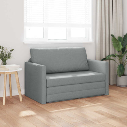 2-Seater Folding Sofa Bed Light Grey 124 x 71 x 78 cm Fabric