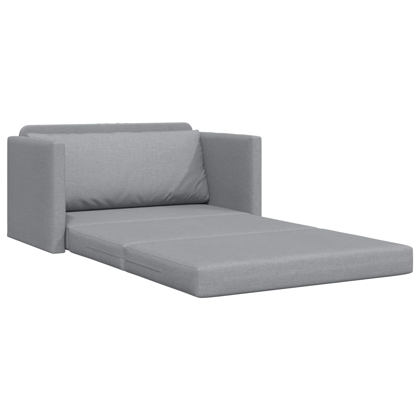 2-Seater Folding Sofa Bed Light Grey 124 x 71 x 78 cm Fabric