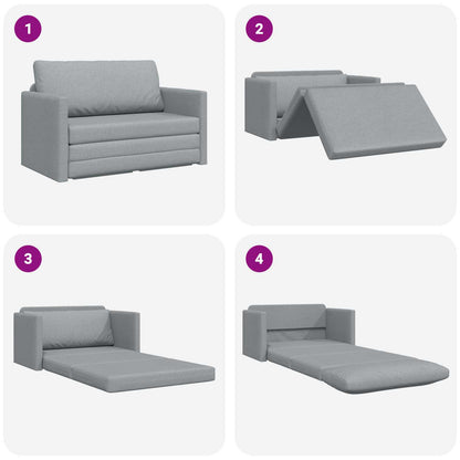 2-Seater Folding Sofa Bed Light Grey 124 x 71 x 78 cm Fabric
