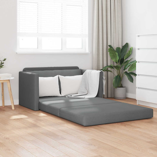 2-Seater Folding Sofa Bed Dark Grey 124 x 71 x 78 cm Fabric