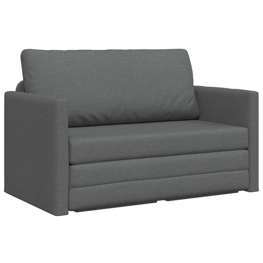 2-Seater Folding Sofa Bed Dark Grey 124 x 71 x 78 cm Fabric