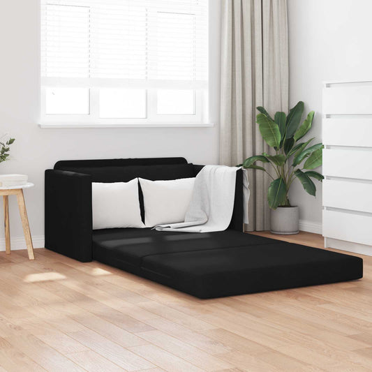 2-Seater Folding Sofa Bed Black 124 x 71 x 78 cm Fabric