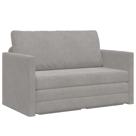 Folding Sofa Bed Light Grey 124 x 71 x 78 cm Velvet