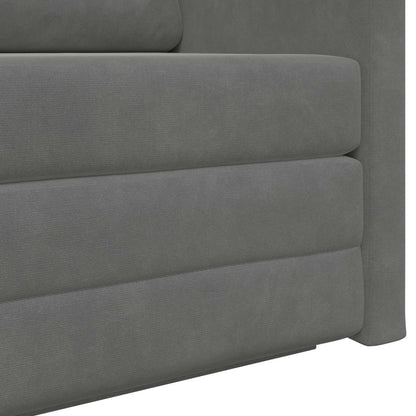 Folding Sofa Bed Dark Grey 124 x 71 x 78 cm Velvet