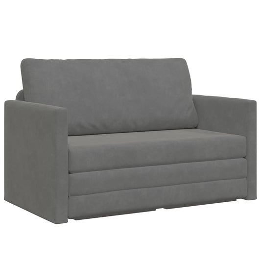 Folding Sofa Bed Dark Grey 124 x 71 x 78 cm Velvet