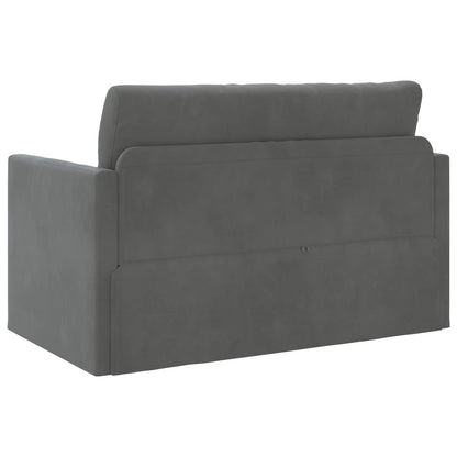 Folding Sofa Bed Dark Grey 124 x 71 x 78 cm Velvet