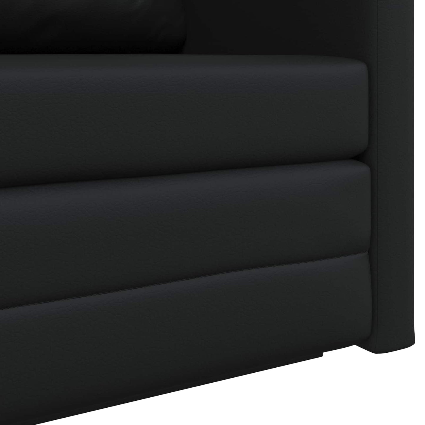 Folding Sofa Bed Black 124 x 71 x 78 cm Faux Leather