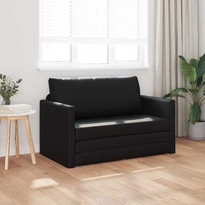 Folding Sofa Bed Black 124 x 71 x 78 cm Faux Leather