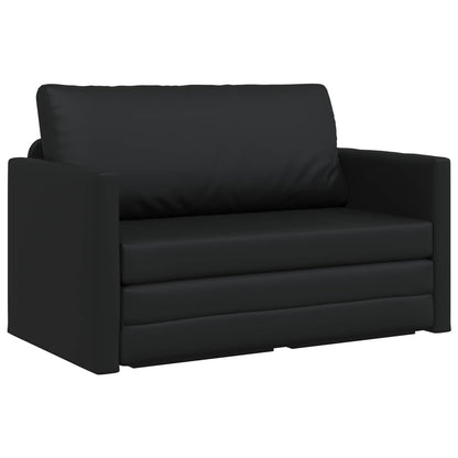 Folding Sofa Bed Black 124 x 71 x 78 cm Faux Leather