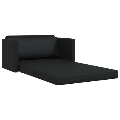 Folding Sofa Bed Black 124 x 71 x 78 cm Faux Leather