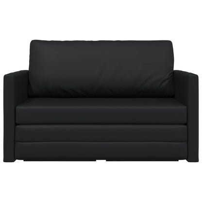 Folding Sofa Bed Black 124 x 71 x 78 cm Faux Leather