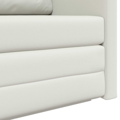 Folding Sofa Bed White 124 x 71 x 78 cm Faux Leather