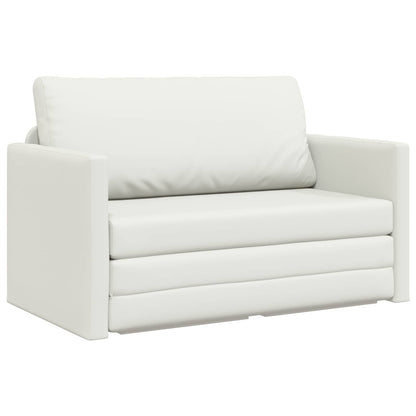 Folding Sofa Bed White 124 x 71 x 78 cm Faux Leather