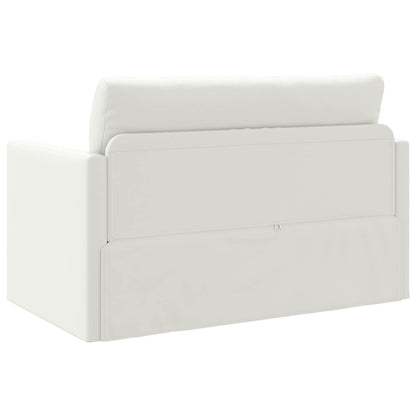 Folding Sofa Bed White 124 x 71 x 78 cm Faux Leather