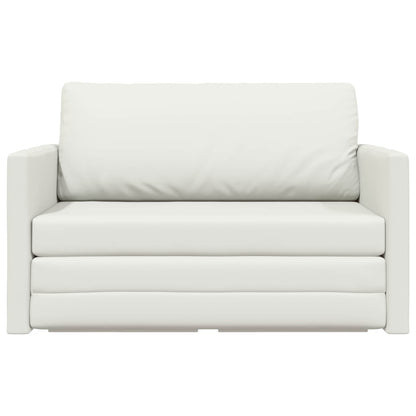 Folding Sofa Bed White 124 x 71 x 78 cm Faux Leather