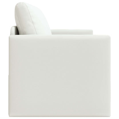 Folding Sofa Bed White 124 x 71 x 78 cm Faux Leather