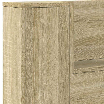 Headboard Cabinet with LED Sonoma 140 x 16.5 x 103.5 cm