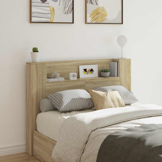 Headboard Cabinet with LED Sonoma Engineered Wood