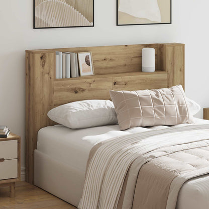 Headboard Cabinet with LED Artisan Oak Engineered Wood