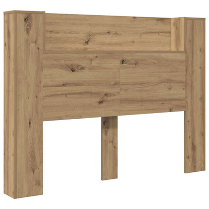 Headboard Cabinet with LED Artisan Oak Engineered Wood