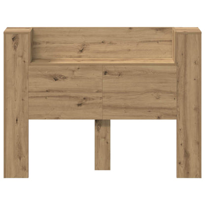 Headboard Cabinet with LED Artisan Oak Engineered Wood