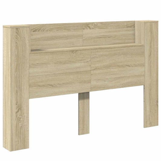 Headboard Cabinet with LED Sonoma Engineered Wood