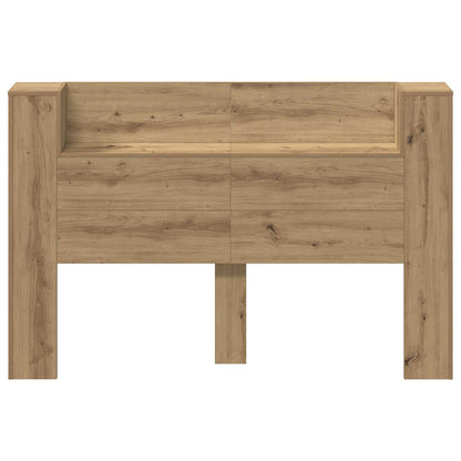 Headboard Cabinet with LED Artisan Oak Engineered Wood