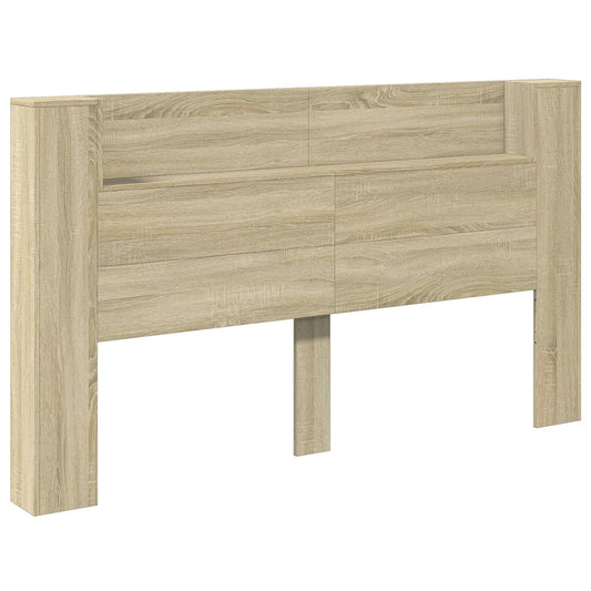 Headboard Cabinet with LED Sonoma Engineered Wood