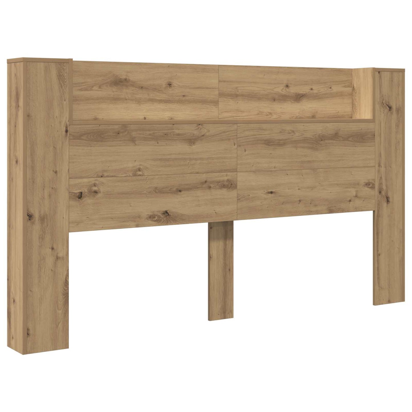 Headboard Cabinet with LED Artisian Oak Engineered Wood