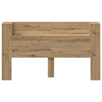 Headboard Cabinet with LED Artisian Oak Engineered Wood