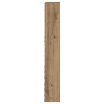 Headboard Cabinet with LED Artisian Oak Engineered Wood