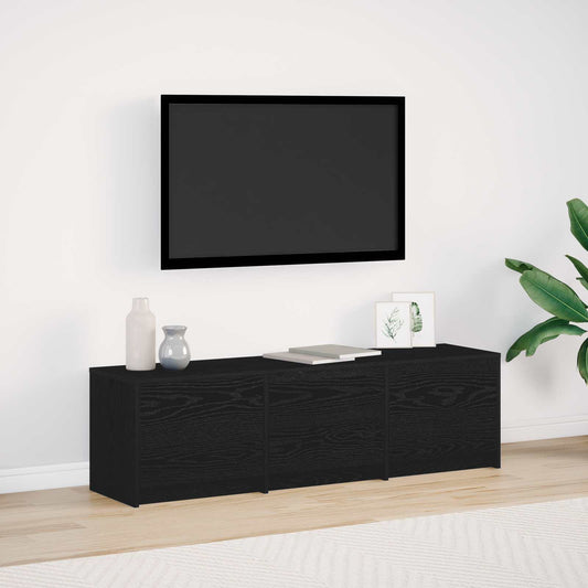 TV Cabinet Black Oak Engineered Wood