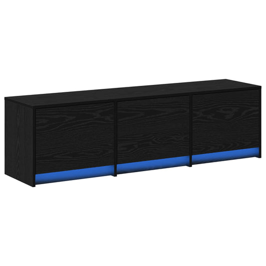 TV Cabinet Black Oak Engineered Wood
