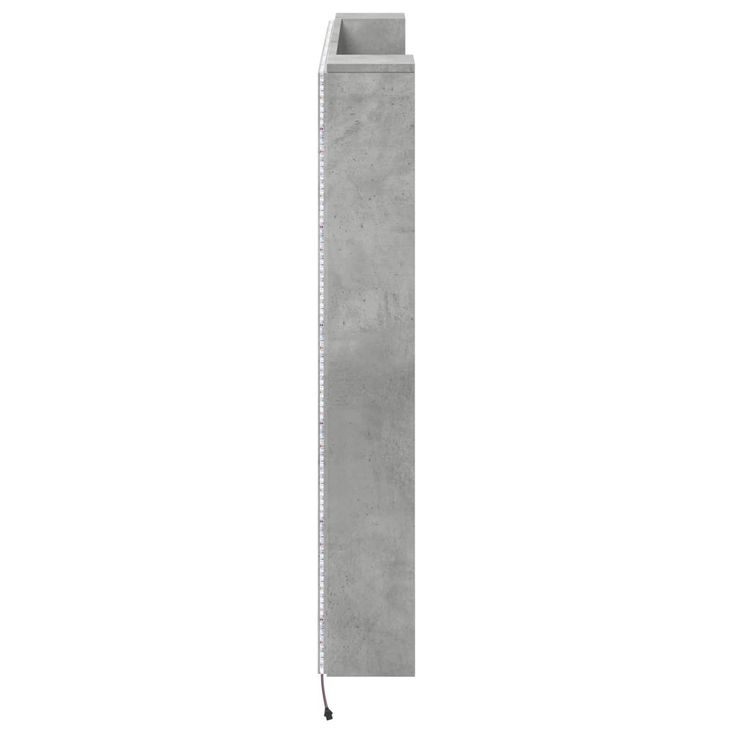 Headboard Cabinet with LED Concrete 140 x 16.5 x 103.5 cm