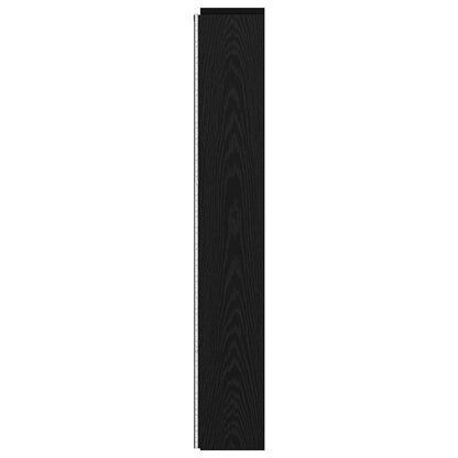 Headboard Cabinet with LED Black Oak 160 x 16.5 x 103.5 cm