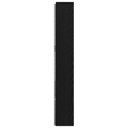 Headboard Cabinet with LED Black Oak 180 x 16.5 x 103.5 cm