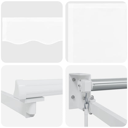 Retractable Awning White 3 x 2 m 100% Polyester and Aluminium