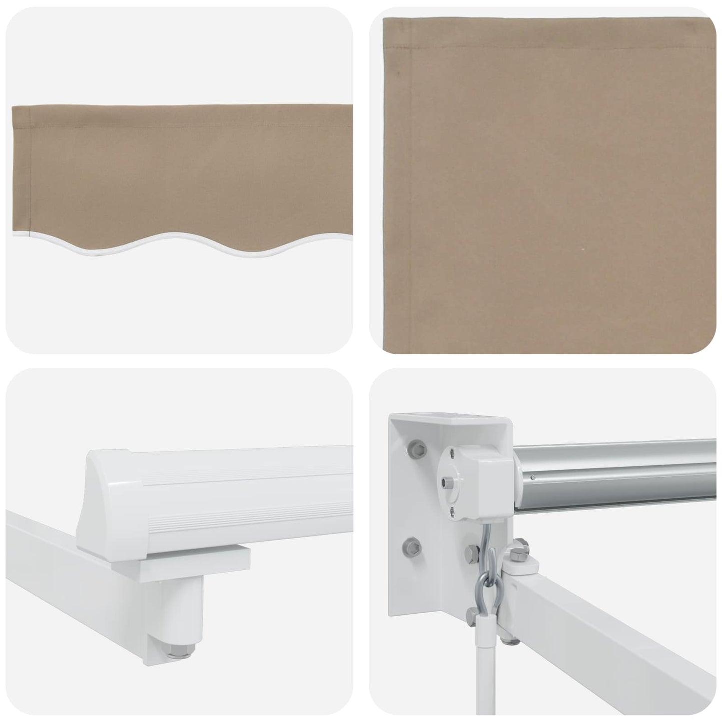 Retractable Awning Beige 3.5 x 2 m 100% Polyester and Aluminium